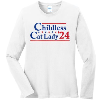 Childless Cat Lady Kamala Ladies Long Sleeve Shirt