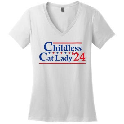 Childless Cat Lady Kamala Women's V-Neck T-Shirt