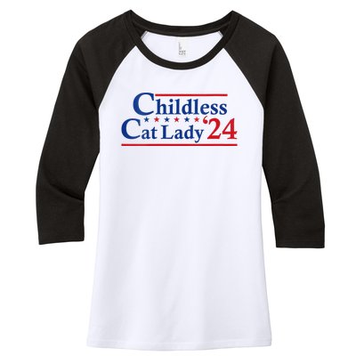 Childless Cat Lady Kamala Women's Tri-Blend 3/4-Sleeve Raglan Shirt