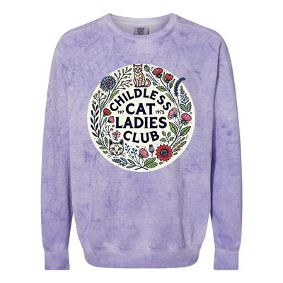 Childless Cat Ladies Club Illustration Cat Person Artwork Colorblast Crewneck Sweatshirt