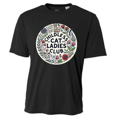 Childless Cat Ladies Club Illustration Cat Person Artwork Cooling Performance Crew T-Shirt