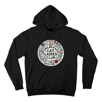 Childless Cat Ladies Club Illustration Cat Person Artwork Hoodie