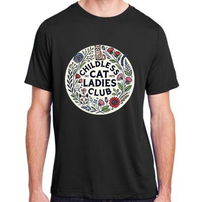 Childless Cat Ladies Club Illustration Cat Person Artwork Adult ChromaSoft Performance T-Shirt