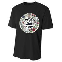 Childless Cat Ladies Club Illustration Cat Person Artwork Performance Sprint T-Shirt