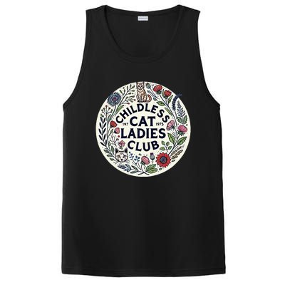 Childless Cat Ladies Club Illustration Cat Person Artwork PosiCharge Competitor Tank