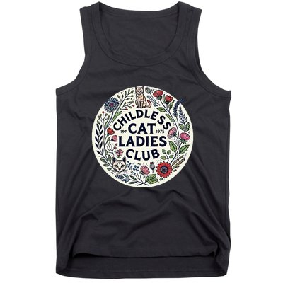 Childless Cat Ladies Club Illustration Cat Person Artwork Tank Top