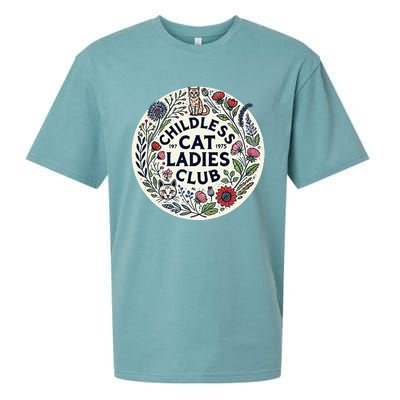 Childless Cat Ladies Club Illustration Cat Person Artwork Sueded Cloud Jersey T-Shirt