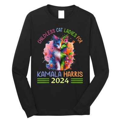 Childless Cat Ladies For Kamala Harris Long Sleeve Shirt