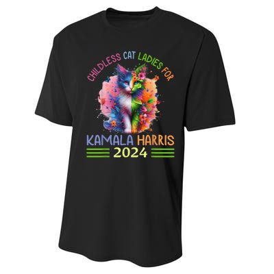 Childless Cat Ladies For Kamala Harris Performance Sprint T-Shirt