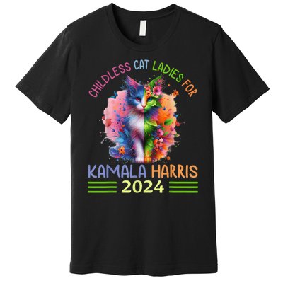 Childless Cat Ladies For Kamala Harris Premium T-Shirt