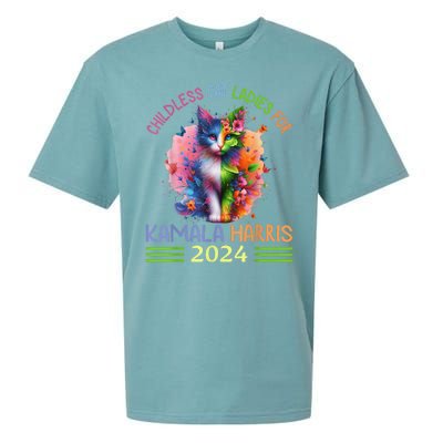 Childless Cat Ladies For Kamala Harris Sueded Cloud Jersey T-Shirt