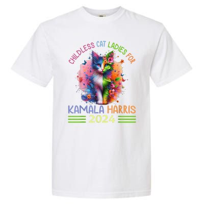 Childless Cat Ladies For Kamala Harris Garment-Dyed Heavyweight T-Shirt