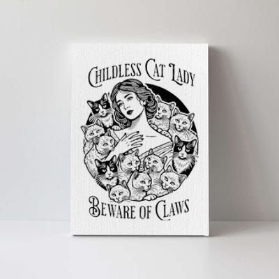 Childless Cat Lady Beware Of Claws Girl Madam Kamala Canvas