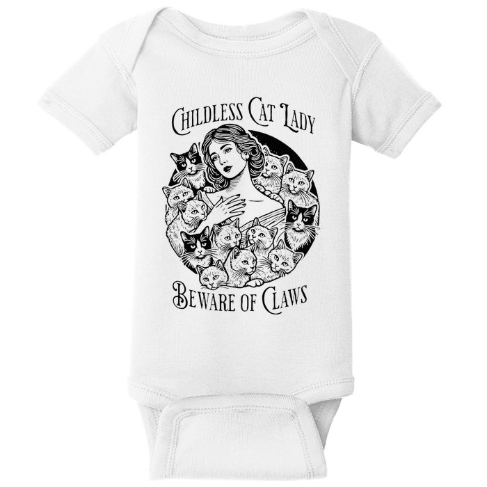 Childless Cat Lady Beware Of Claws Girl Madam Kamala Baby Bodysuit