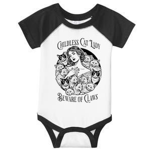 Childless Cat Lady Beware Of Claws Girl Madam Kamala Infant Baby Jersey Bodysuit