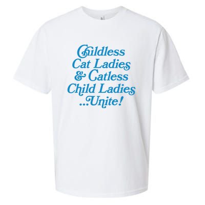 Childless Cat Ladies And Catless Child Ladies...Unite Kamala 2024 Sueded Cloud Jersey T-Shirt