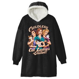 Childless Cat Ladies United 2024 Hooded Wearable Blanket