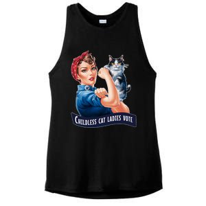 Childless Cat Ladies Vote Rosie The Riveter Ladies PosiCharge Tri-Blend Wicking Tank