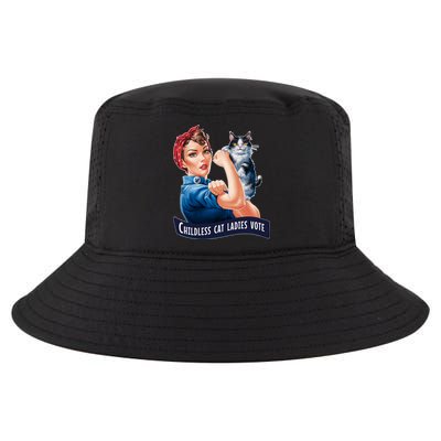 Childless Cat Ladies Vote Rosie The Riveter Cool Comfort Performance Bucket Hat