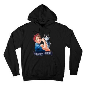 Childless Cat Ladies Vote Rosie The Riveter Hoodie