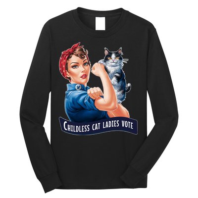 Childless Cat Ladies Vote Rosie The Riveter Long Sleeve Shirt