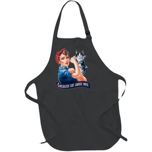 Childless Cat Ladies Vote Rosie The Riveter Full-Length Apron With Pockets