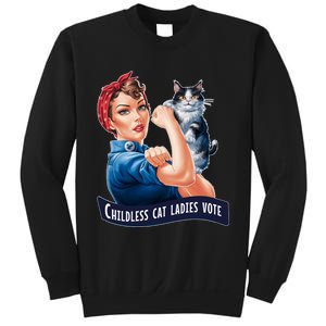 Childless Cat Ladies Vote Rosie The Riveter Sweatshirt