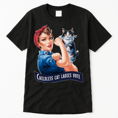 Childless Cat Ladies Vote Rosie The Riveter Tall T-Shirt