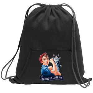 Childless Cat Ladies Vote Rosie The Riveter Sweatshirt Cinch Pack Bag