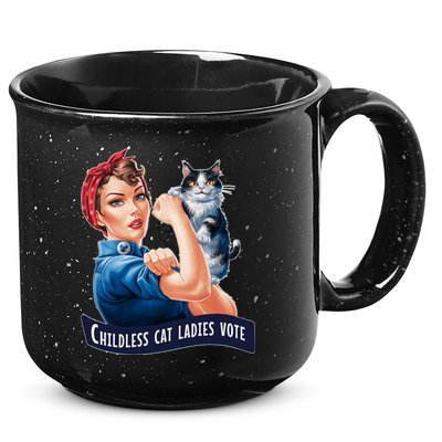 Childless Cat Ladies Vote Rosie The Riveter 15oz Campfire Ceramic Mug