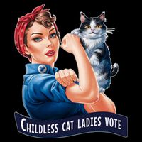 Childless Cat Ladies Vote Rosie The Riveter Drawstring Bag