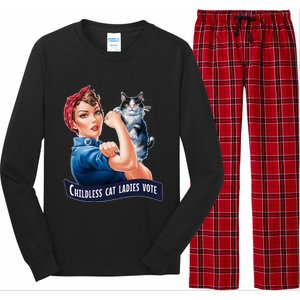 Childless Cat Ladies Vote Rosie The Riveter Long Sleeve Pajama Set