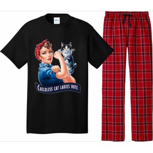 Childless Cat Ladies Vote Rosie The Riveter Pajama Set