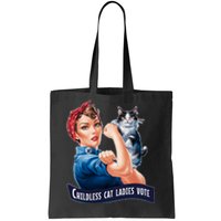 Childless Cat Ladies Vote Rosie The Riveter Tote Bag