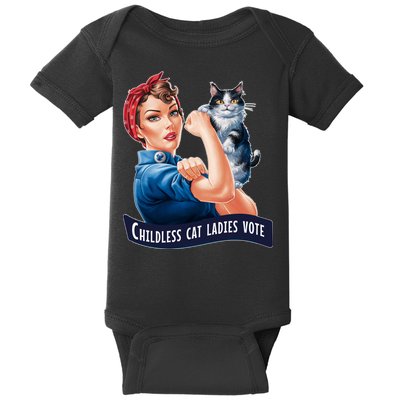 Childless Cat Ladies Vote Rosie The Riveter Baby Bodysuit