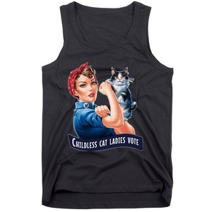 Childless Cat Ladies Vote Rosie The Riveter Tank Top