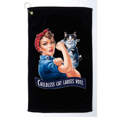 Childless Cat Ladies Vote Rosie The Riveter Platinum Collection Golf Towel