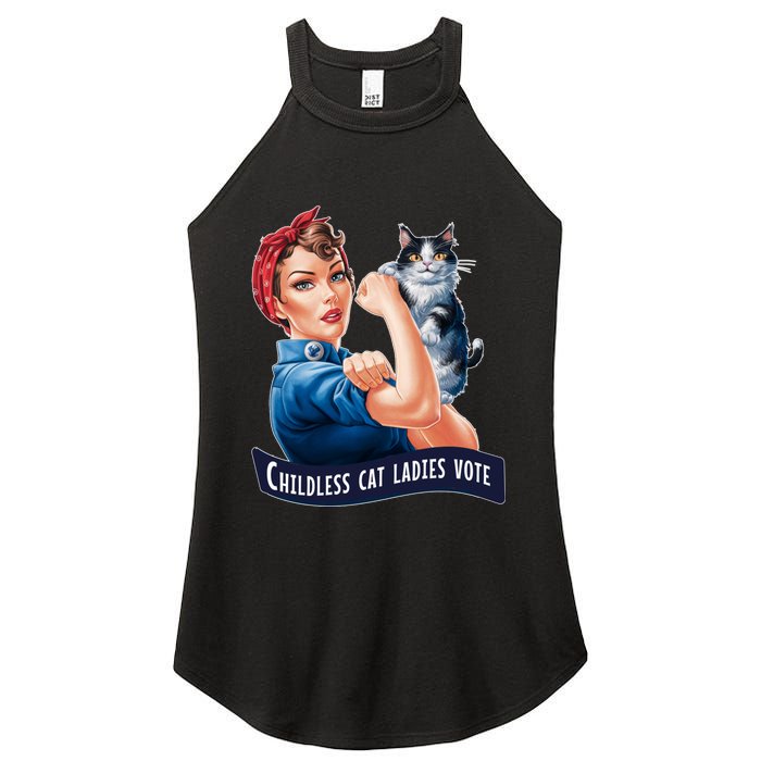 Childless Cat Ladies Vote Rosie The Riveter Women's Perfect Tri Rocker Tank