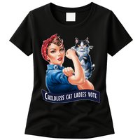 Childless Cat Ladies Vote Rosie The Riveter Womens T-Shirt