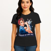 Childless Cat Ladies Vote Rosie The Riveter Womens T-Shirt