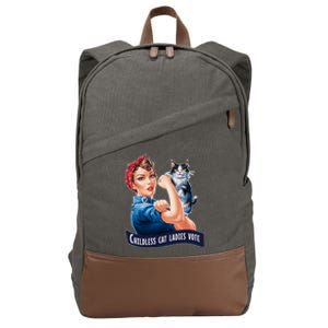 Childless Cat Ladies Vote Rosie The Riveter Cotton Canvas Backpack