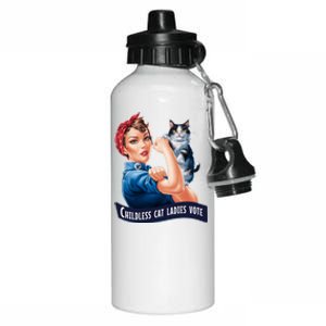 Childless Cat Ladies Vote Rosie The Riveter Aluminum Water Bottle