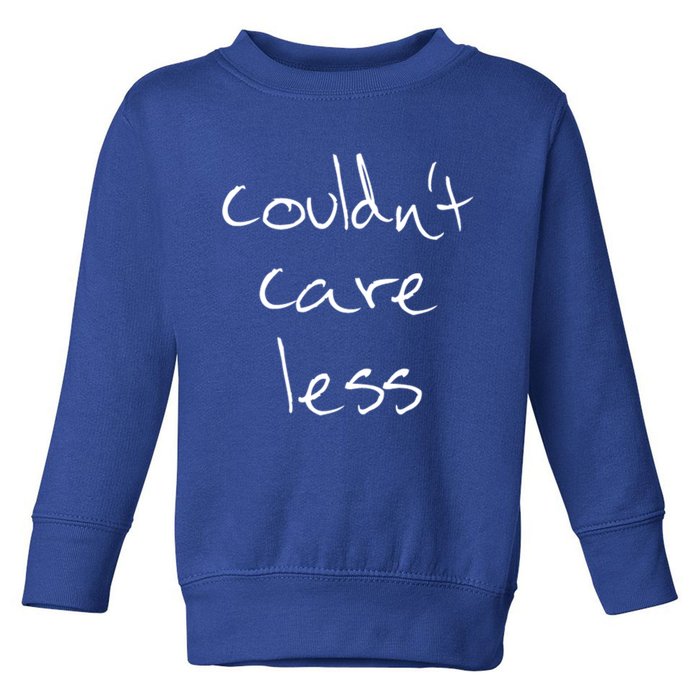 Couldnt Care Less Funny Sarcastic Bitchy Word Gift Toddler Sweatshirt