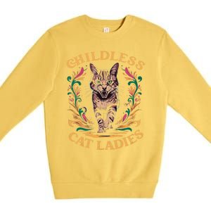 Childless Cat Ladies Feminist Childless Cat Ladies 2024 Premium Crewneck Sweatshirt