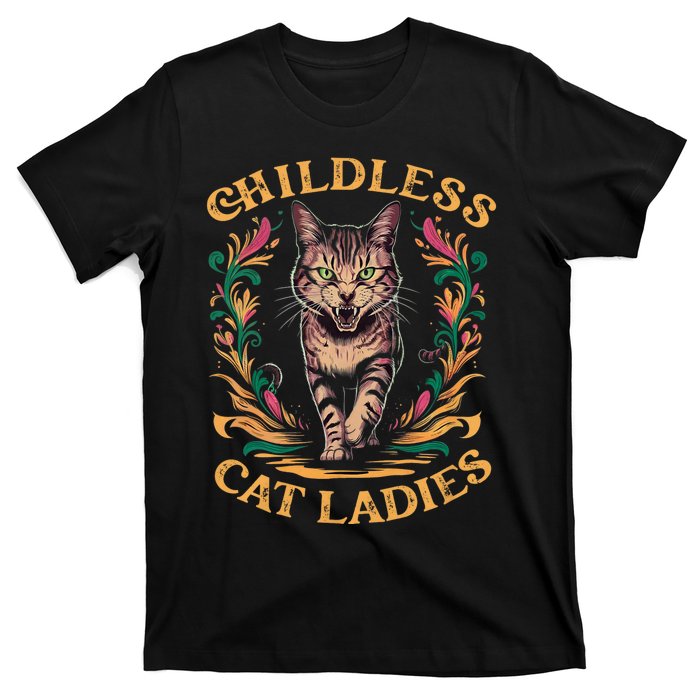 Childless Cat Ladies Feminist Childless Cat Ladies 2024 T-Shirt