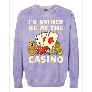 Cool Casino Lover Art For Women Casino Gambling Gambler Colorblast Crewneck Sweatshirt