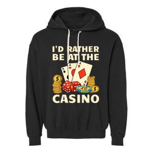 Cool Casino Lover Art For Women Casino Gambling Gambler Garment-Dyed Fleece Hoodie