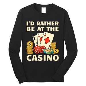 Cool Casino Lover Art For Women Casino Gambling Gambler Long Sleeve Shirt