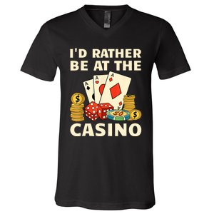 Cool Casino Lover Art For Women Casino Gambling Gambler V-Neck T-Shirt