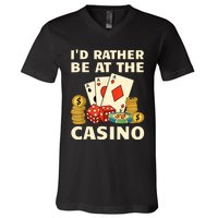 Cool Casino Lover Art For Women Casino Gambling Gambler V-Neck T-Shirt